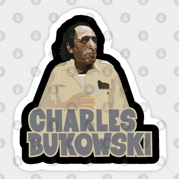 Charles Bukowski: A Glimpse Beyond Conformity Sticker by Boogosh